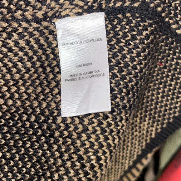 CLEO Brown & Black Button Knit Cowl Neck Sweater Jacket Size Small - Picture 4 of 5